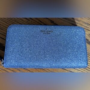 Kate Spade Lola Large Continental Navy Glitter Wallet